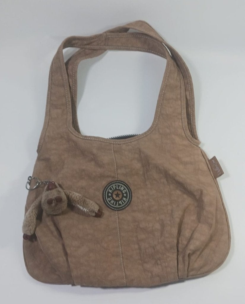 Kipling Hobo Tas lichtbruin beige Schoudertas, Ophalen of Verzenden, Zo goed als nieuw, Blauw, Overige typen