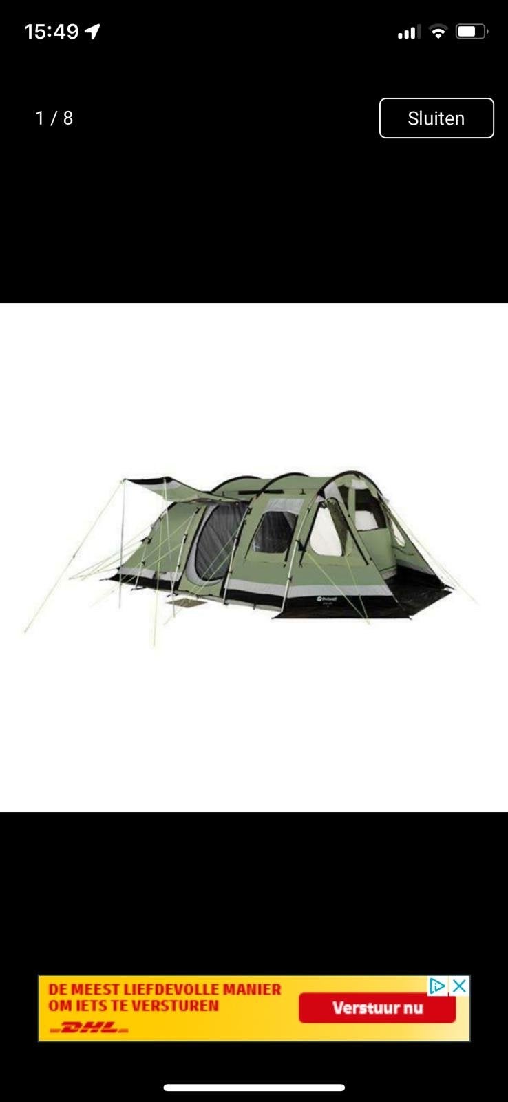 Outwell Arrow Lake 6-persoons tunneltent, Ophalen, Gebruikt, Tot en met 6