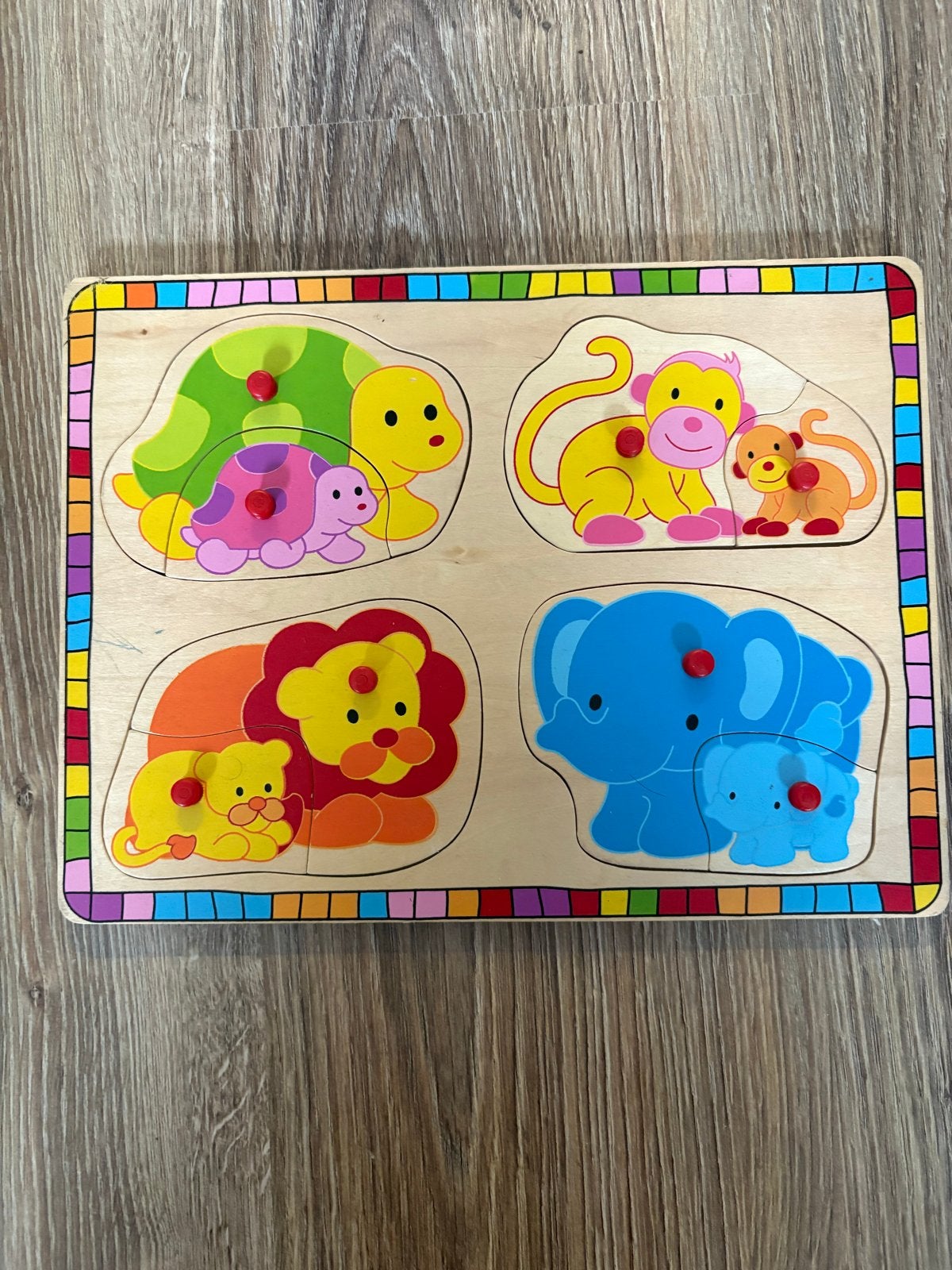 Houten Dieren Puzzel voor Peuters en Kleuters, Gebruikt, Ophalen of Verzenden, Van hout, Minder dan 10 stukjes
