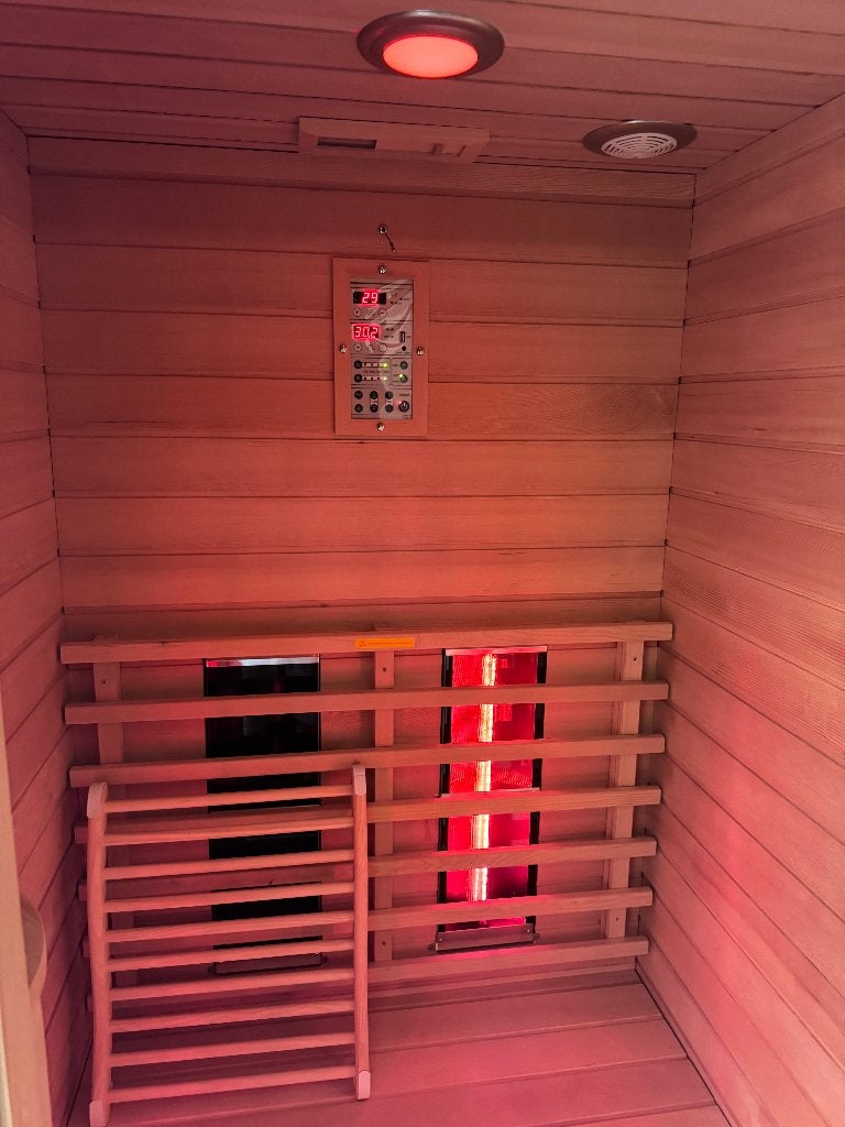 2 persoons infrarood sauna, Sport en Fitness, Sauna, Ophalen, Gebruikt, Infrarood, Complete sauna