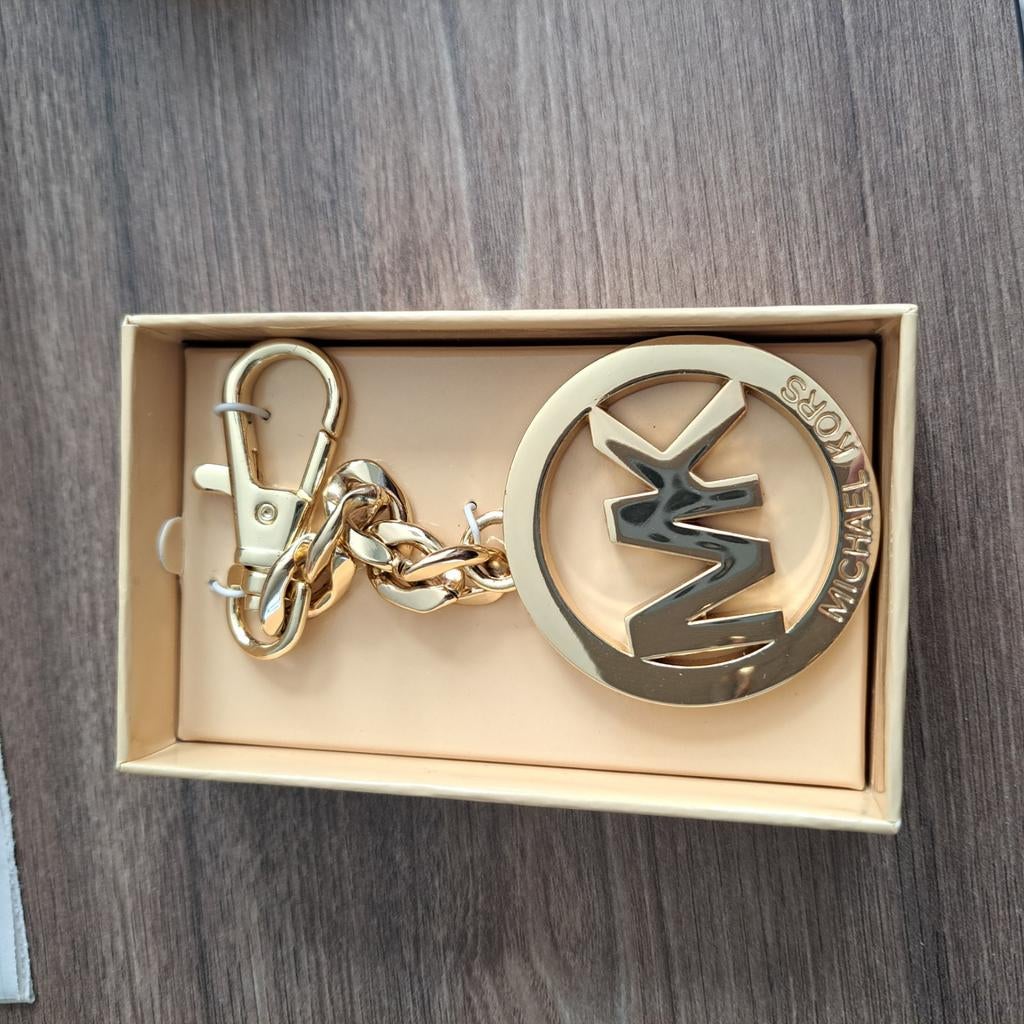 Michael Kors Sleutelhanger Goudkleurig MK Logo, Ophalen of Verzenden