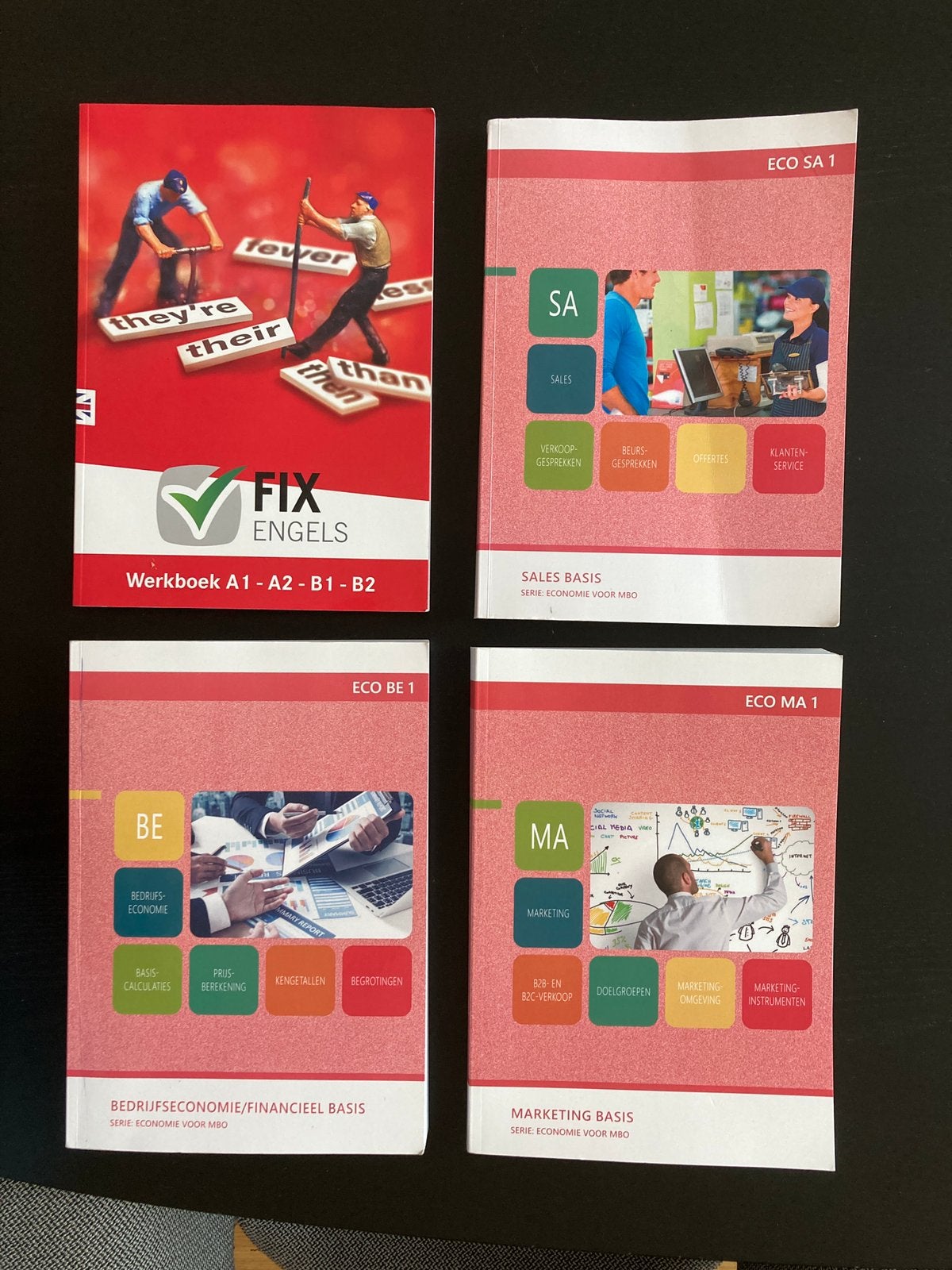 Pakket 4 studieboeken MBO Ondernemen Handel (KW1 college), Boeken, Ophalen of Verzenden, Zo goed als nieuw, Overige niveaus, Nederlands