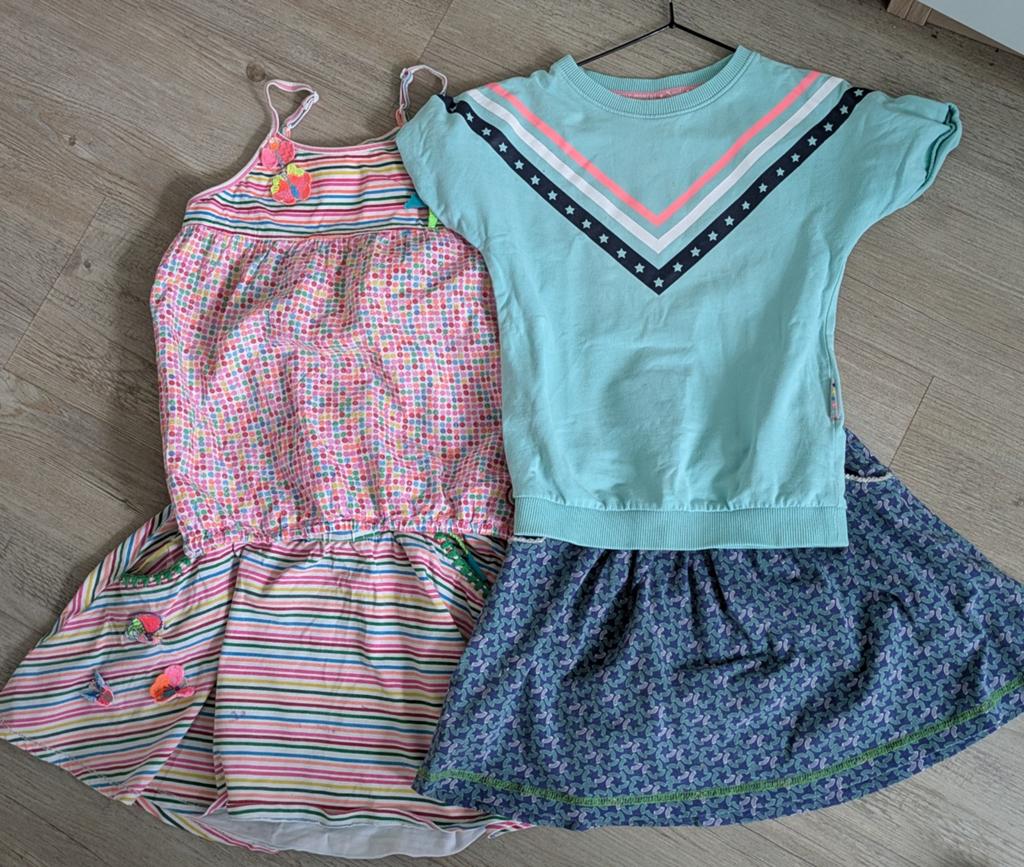 Twee kledingsets 122-134 Funky 4 Flavours, Mim-pi, B. Nosy, Ophalen of Verzenden, Gebruikt, Meisje, Jurk of Rok