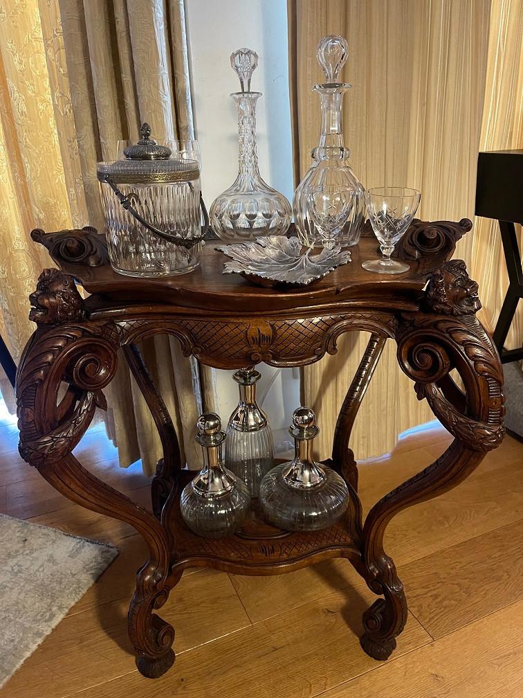 Renaissance sidetable BIJZETTAFEL MET DIENBLAD – butlertray, Antiek en Kunst, Ophalen