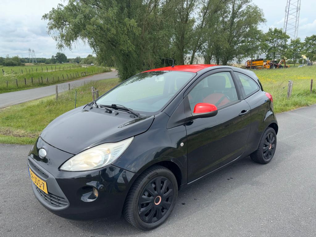 Ford Ka 1.2 51KW 2009 Zwart airco, Auto's, Ford, Voorwielaandrijving, 1242 cc, Zwart, Origineel Nederlands