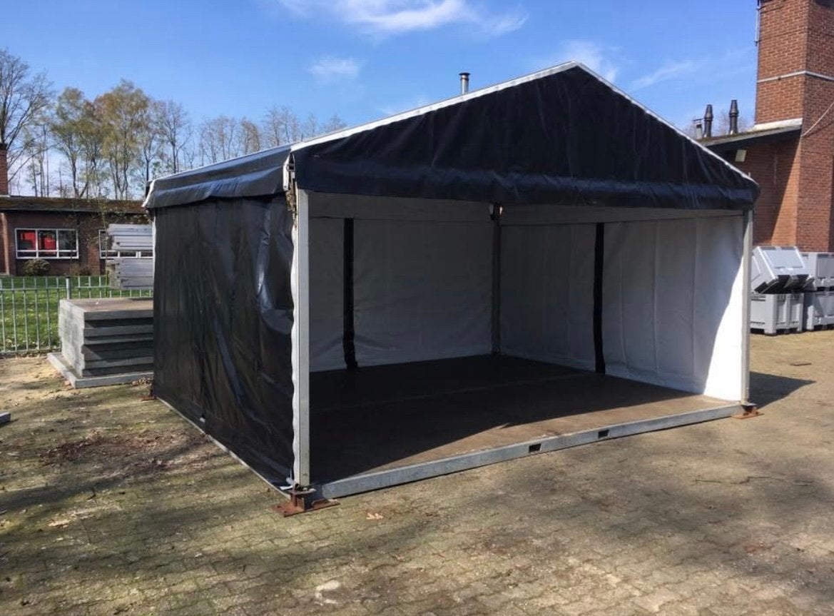 Zwarte aluhal 5x4M / 5x8M front off house tent, Ophalen of Verzenden, Zo goed als nieuw, 2 meter of meer, 6 meter of meer