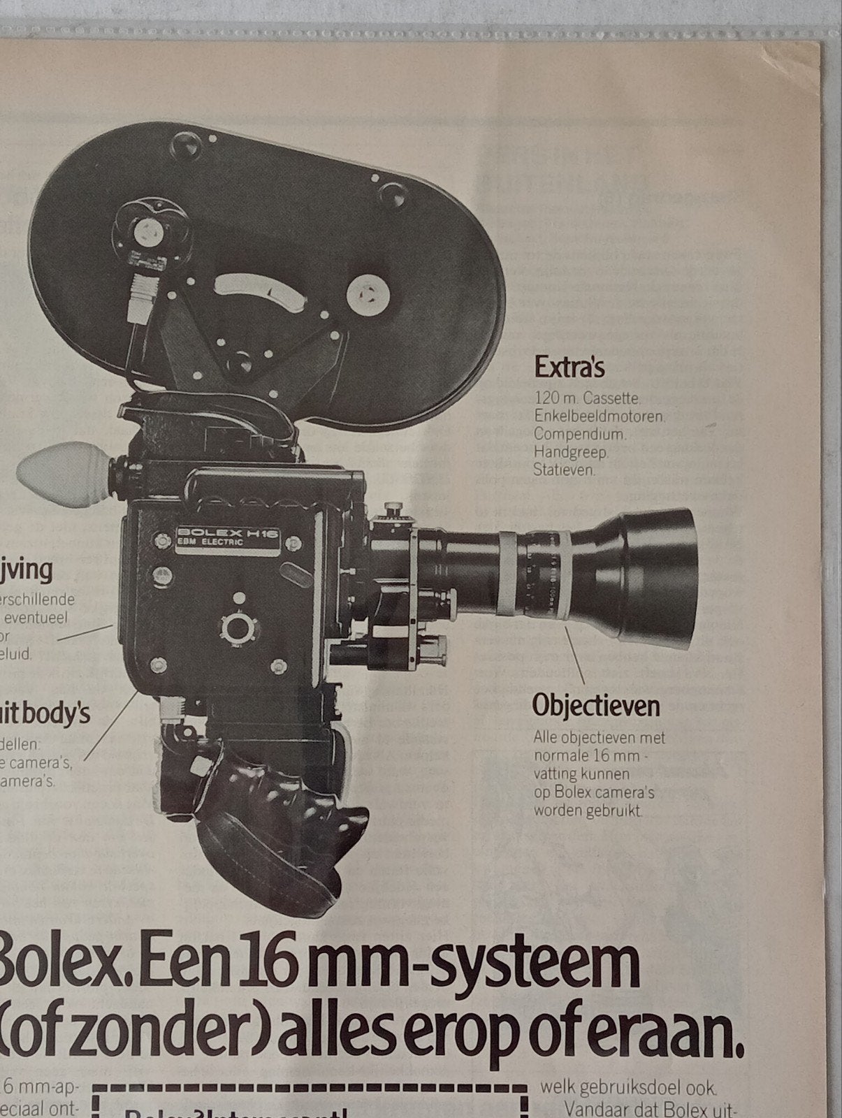 Vintage Bolex 16mm Systeem Advertentie Jaren '70, Ophalen of Verzenden