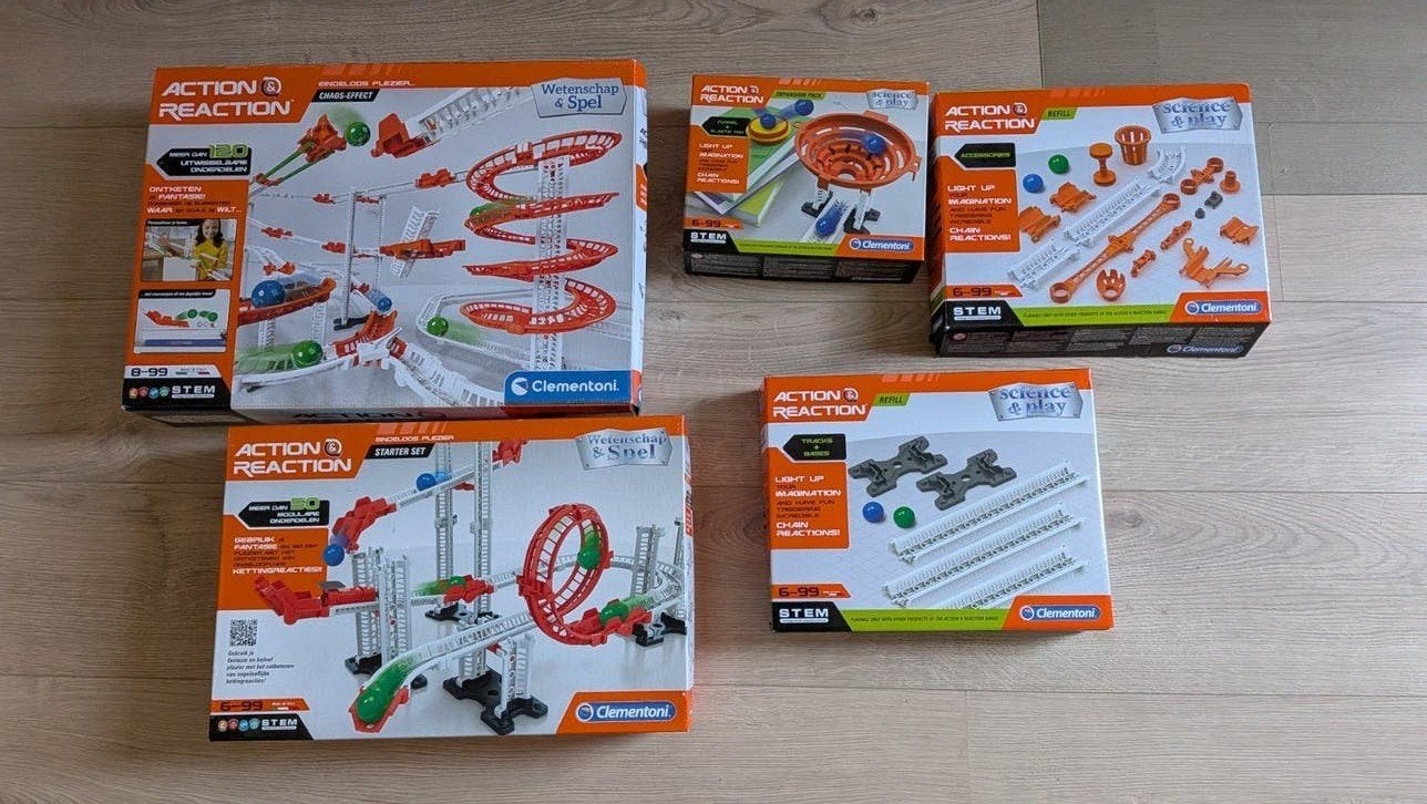 Clementoni Knikkerbaan Starterset + Uitbreidingen, Ophalen, Gebruikt, Bouwen