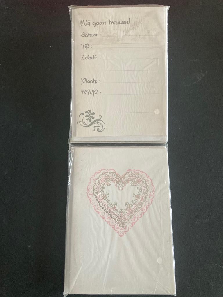 Uitnodigingen huwelijk trouwen 30 stuks samen, Ophalen of Verzenden, Nieuw, Versiering, Geboorte of Huwelijk