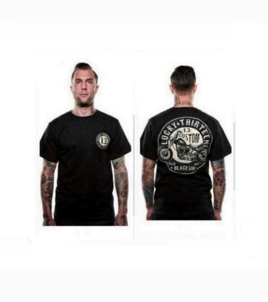 Lucky 13 'Black Sin' heren t-shirt - maten S t/m 3XL, rock, Ophalen of Verzenden, Nieuw, Overige maten, Zwart