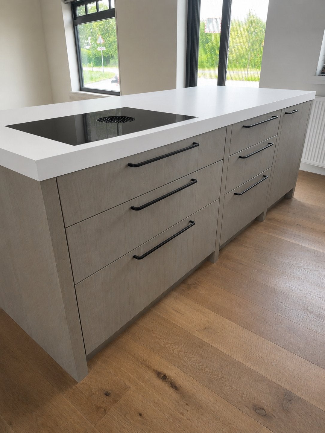Moderne keuken met kookeiland, Huis en Inrichting, Keuken | Complete keukens, Ophalen, Gebruikt, Overige kleuren, Dubbelwandige keuken