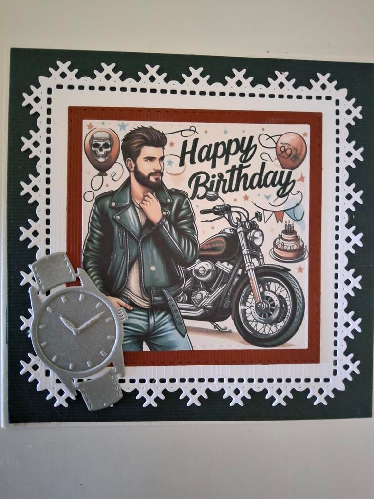 Mooie heren- felicitatiekaart  voor de Motor fans no 35 met, Ophalen of Verzenden, Nieuw, Man of Vrouw