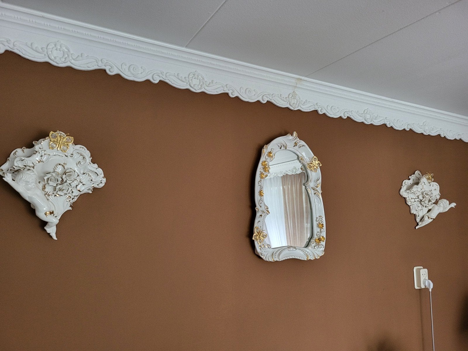 capodimonte spiegel engelen en onderstuk, Antiek en Kunst, Ophalen