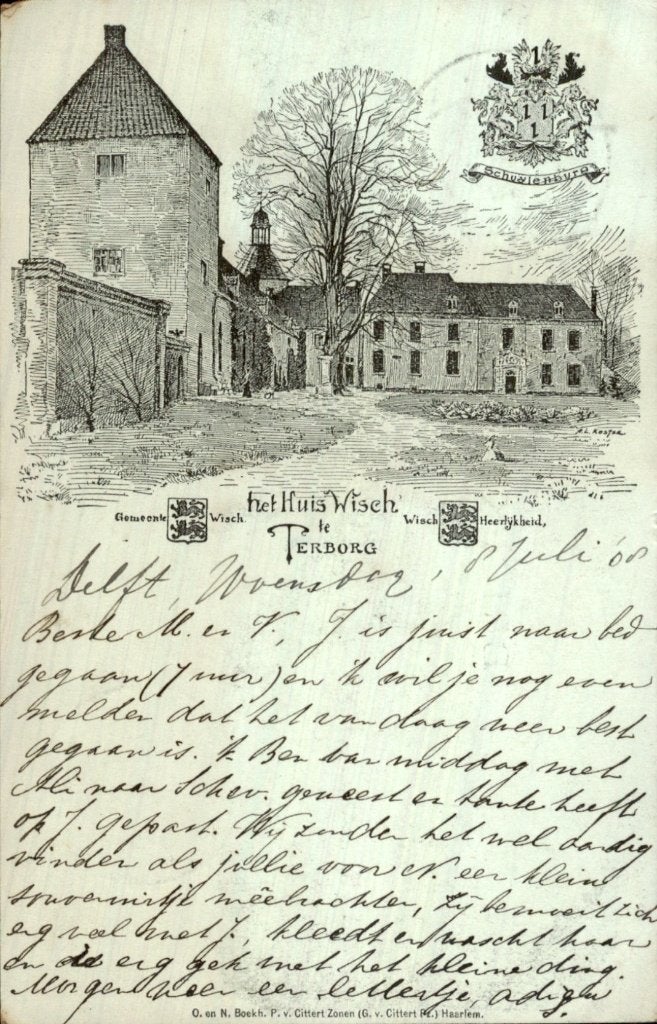 Terborg - Huis Wisch - voorgevel, Ophalen of Verzenden, Voor 1920, Gelopen, Gelderland