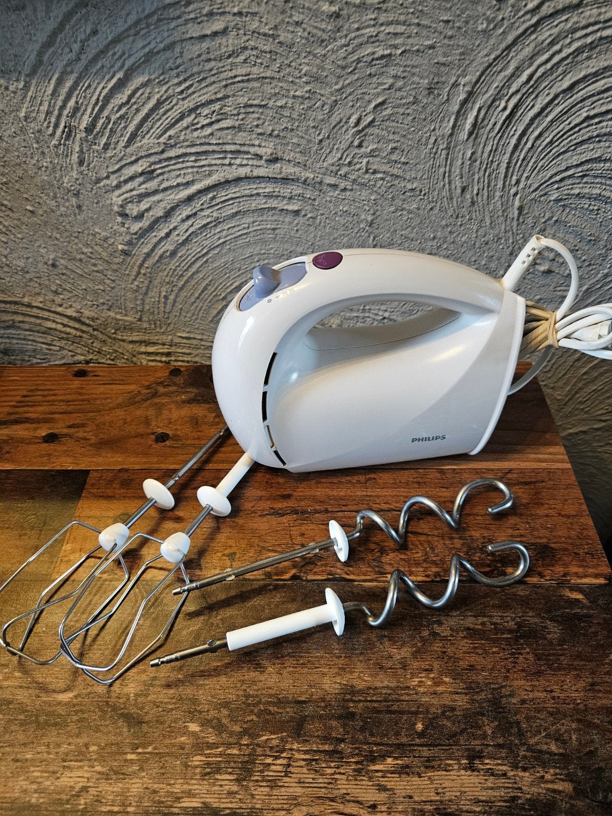Zgan Philips Handmixer met Gardes en Deeghaken, Beige, Overige typen, Kunststof, Ophalen of Verzenden