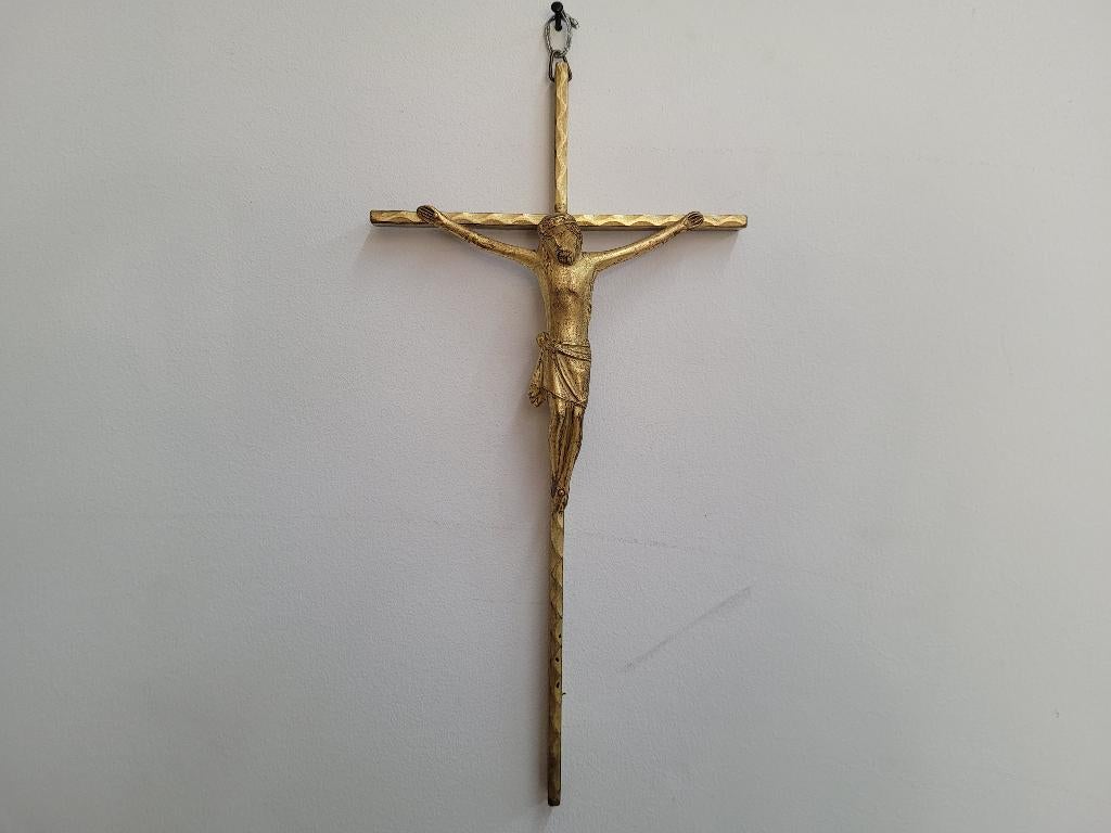 oude vintage messing kruis met christus, Ophalen