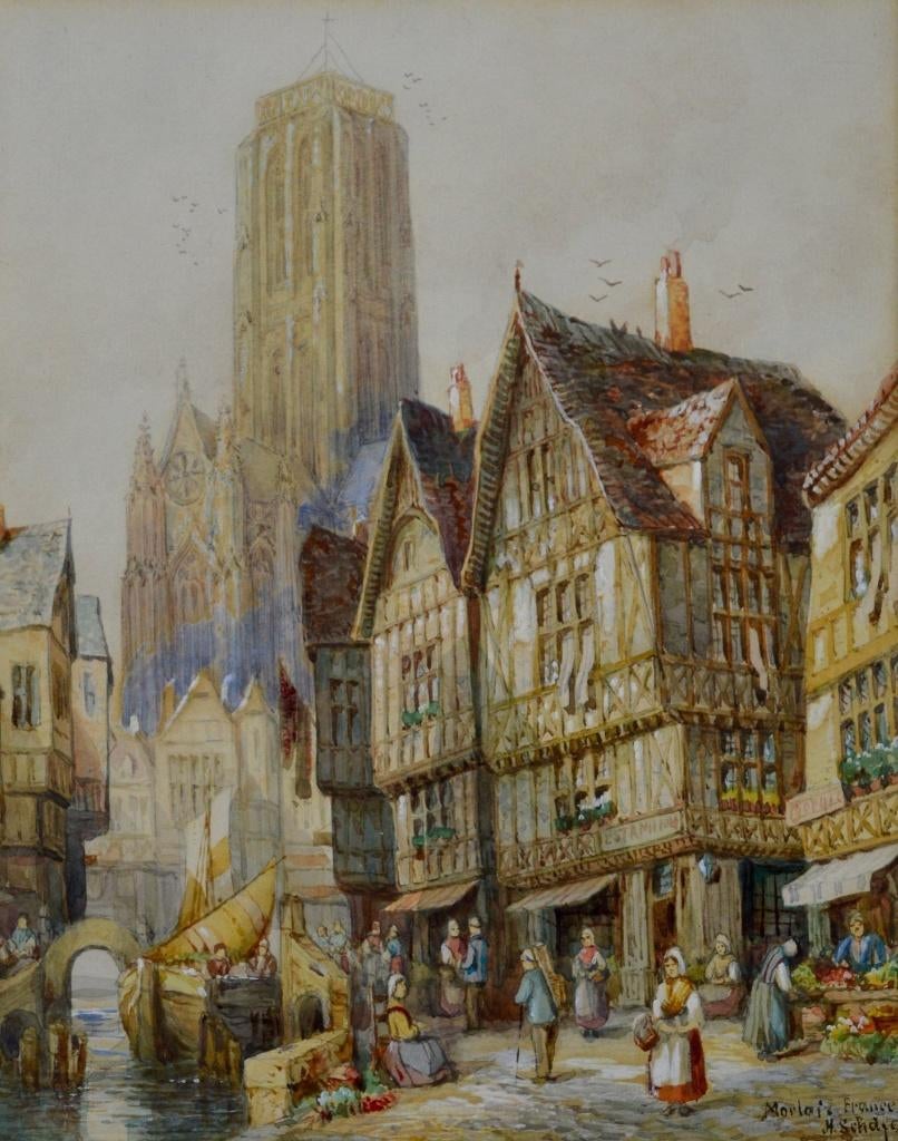 Henri Schafer (1833-1916) - Morlaix, France, Antiek en Kunst, Ophalen of Verzenden