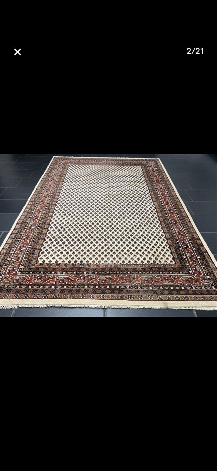 Perzisch Sarough Mir tapijt 295×170 Handgeknoopt wol, Ophalen, Gebruikt, 150 tot 200 cm, 200 cm of meer