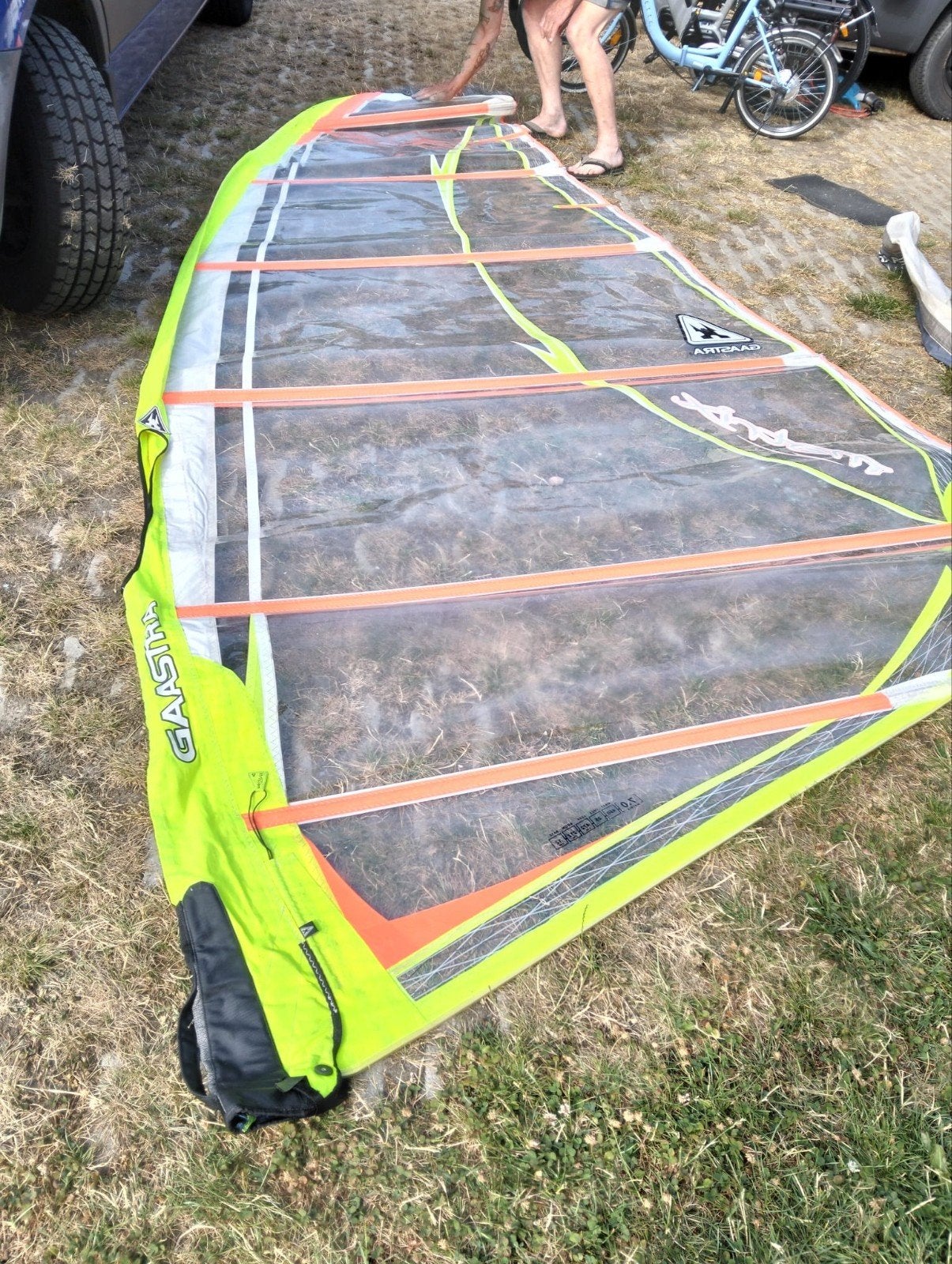 vakantie set.  jp 120 ltr, Gaastra 7.0,  giek, verlenger, Ophalen, 250 tot 300 cm, Gebruikt, 6.5 m² tot 8 m²