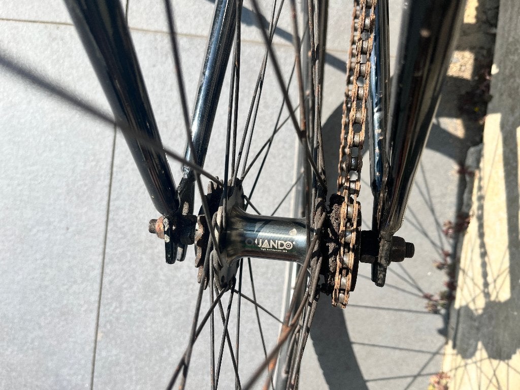 achterwiel met 2 tandwielen, Ophalen