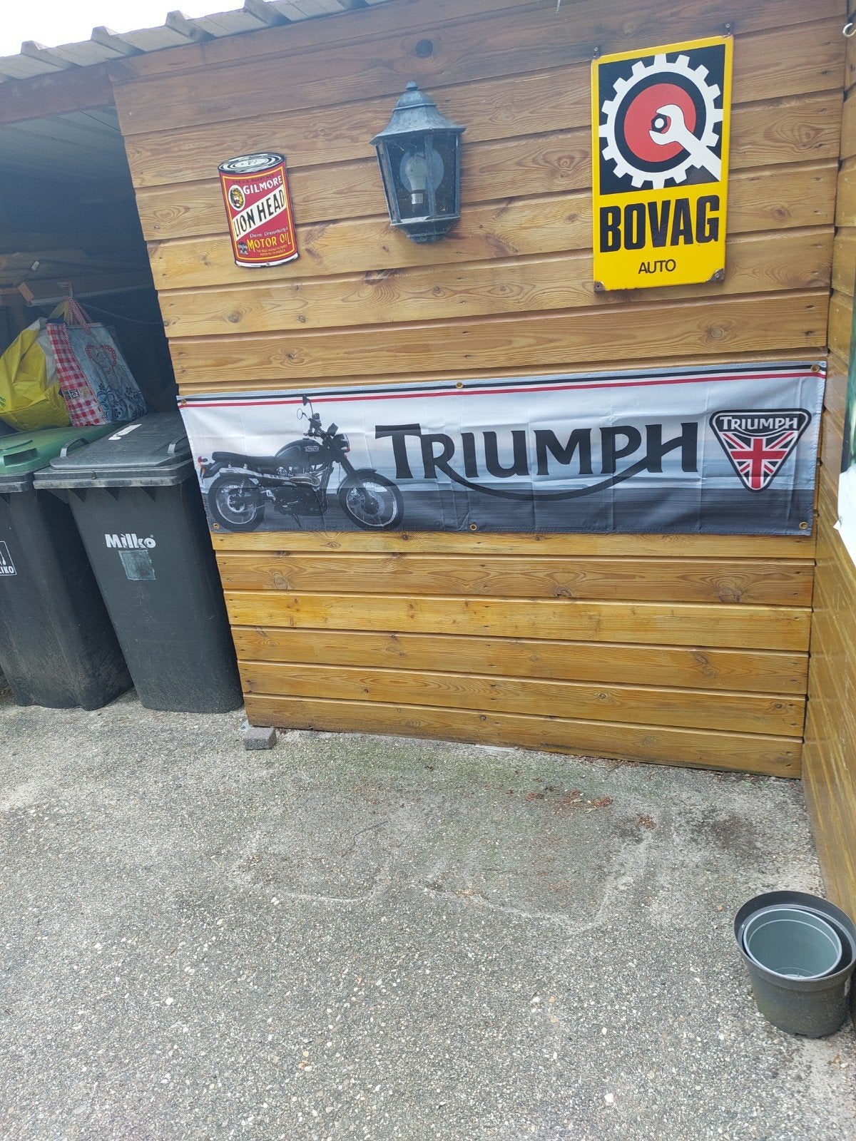 TRIUMPH MOTOR BANNER 180X45CM, Ophalen of Verzenden