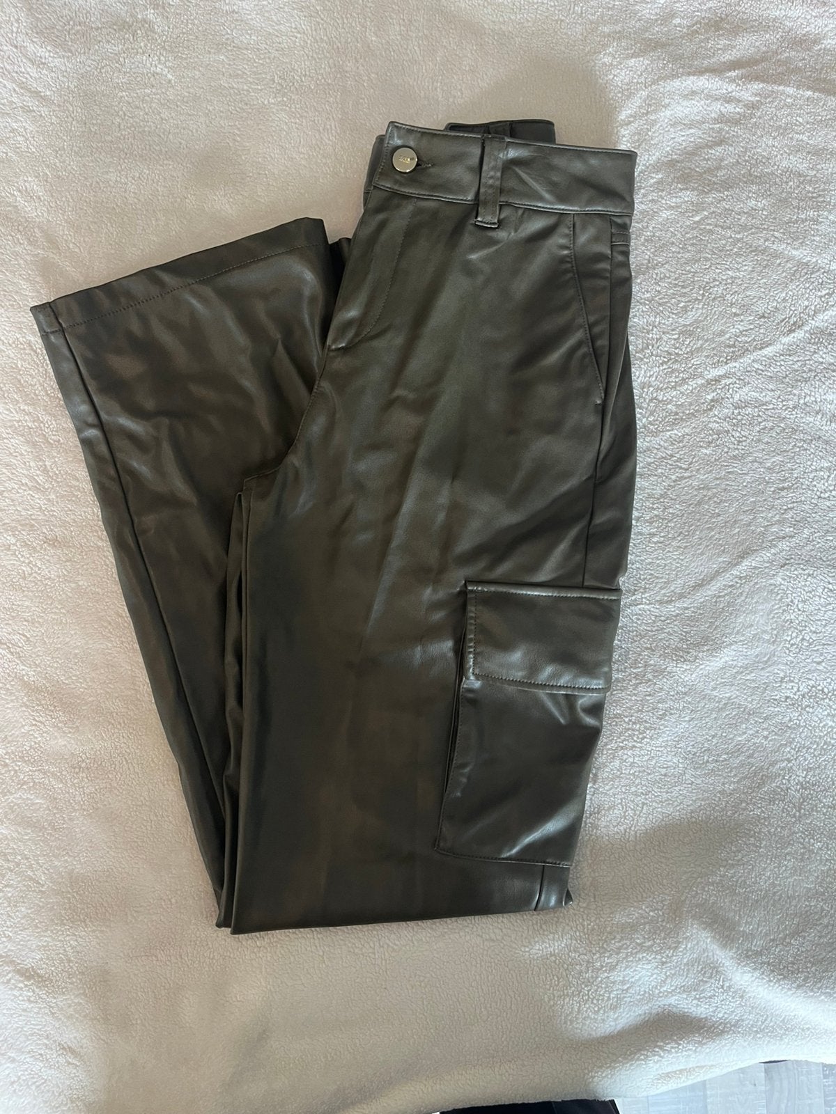 Leren broek Zara, Verzenden, Zo goed als nieuw, Maat 36 (S), Lang