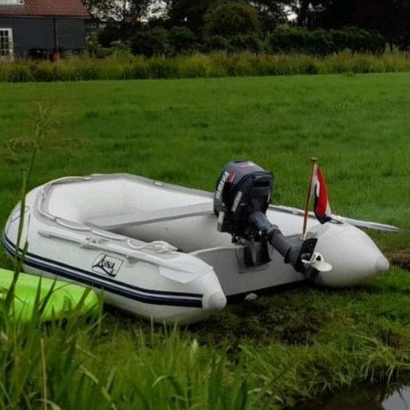 Te koop: Complete LUNA opblaasboot met Yamaha 5pk motor, Ophalen, Gebruikt
