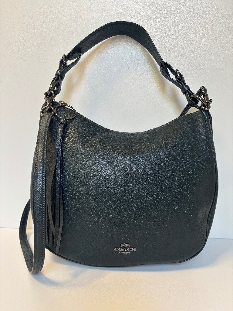 COACH Sutton donker groen hobo schouder hand bag tas, Ophalen of Verzenden, Zo goed als nieuw, Groen, Schoudertasje