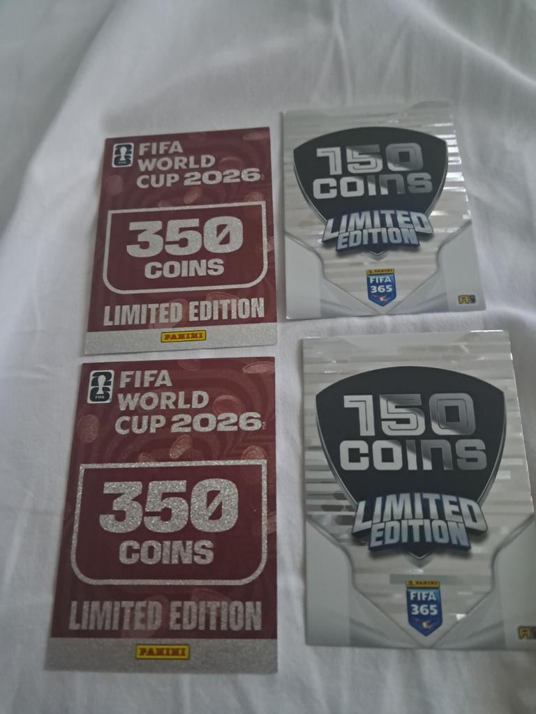 FIFA WORLD CUP 2026. 4x COINS kaarten. Lees advertentie., Ophalen of Verzenden, Nieuw, Meerdere plaatjes