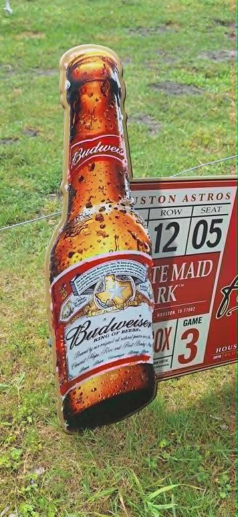 Budweiser Houston Astros reclamebord - Uniek Item., Ophalen, Reclamebord, Gebruikt, .