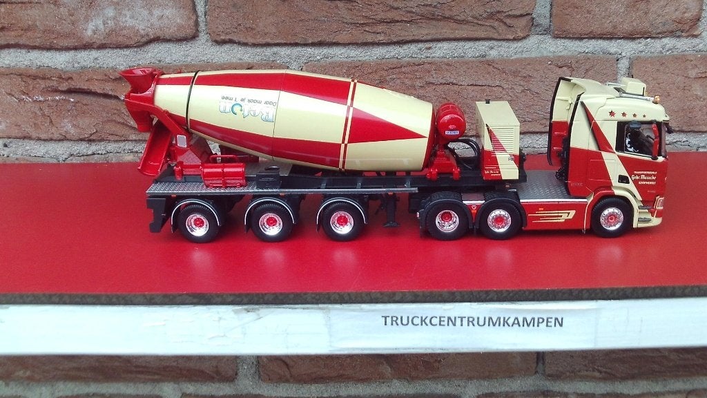 Tekno  Scania  NGR  met  Betonmixer  van  Gebr.  Mussche., Hobby en Vrije tijd, Modelauto's | 1:50, Ophalen of Verzenden, Nieuw