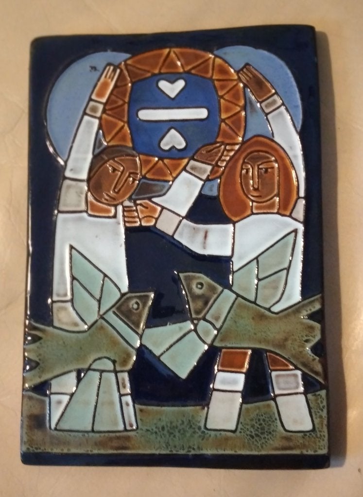 Cloisonné tegel Henk Potters, Ophalen of Verzenden