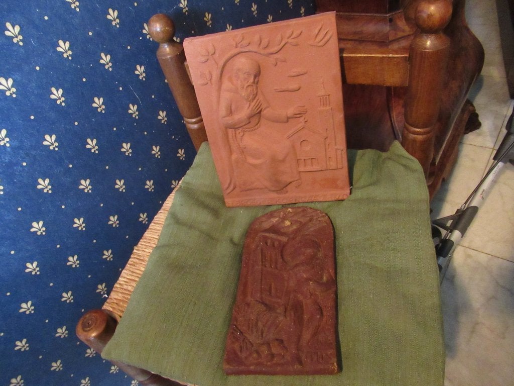 2 Aardewerk  Plaquettes, Antiek en Kunst, Ophalen of Verzenden
