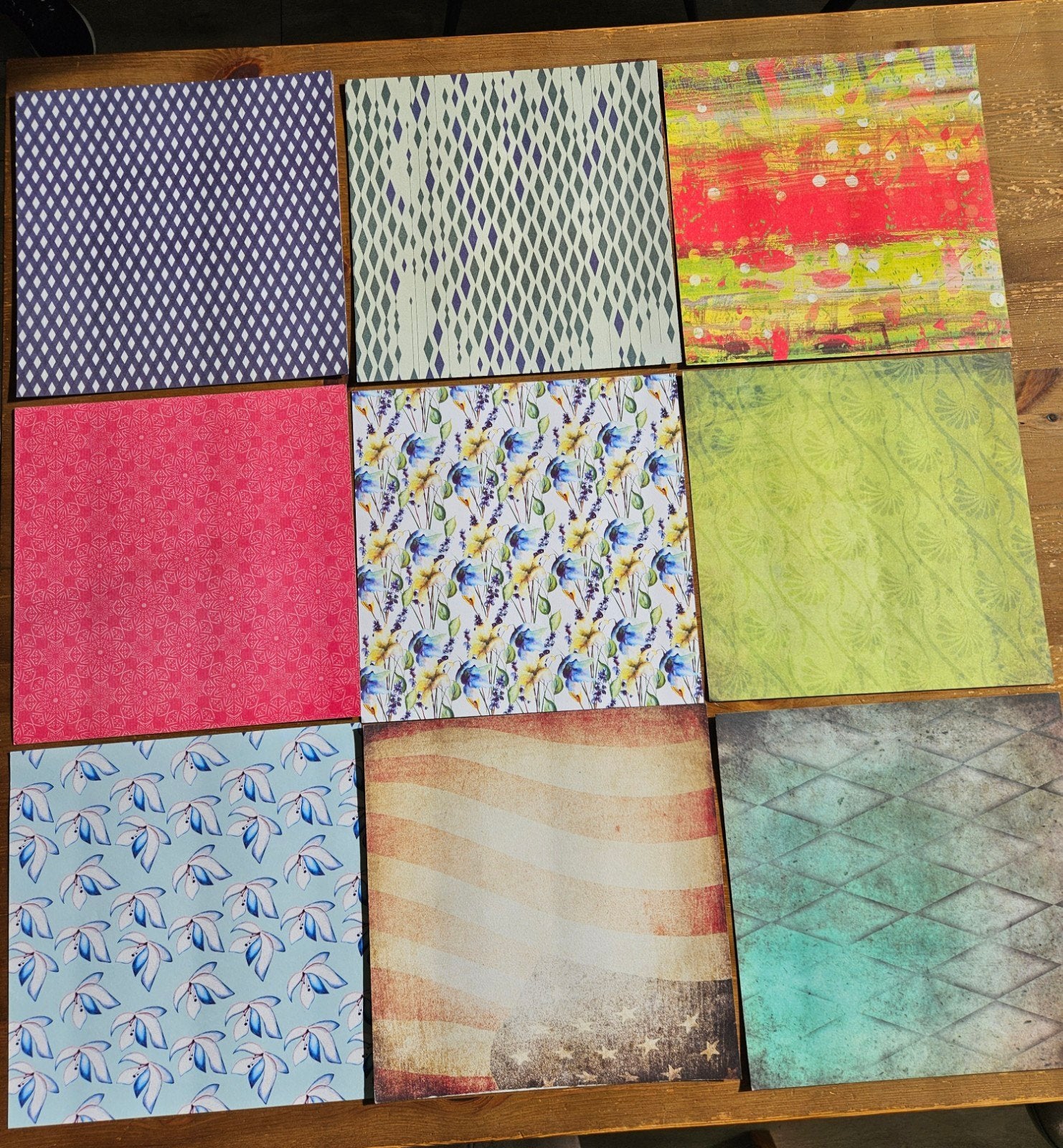 Dubbelzijdig hobby karton 40x40 cm in diverse prints, Gebruikt, Meerkleurig, Ophalen of Verzenden, Papier of Karton