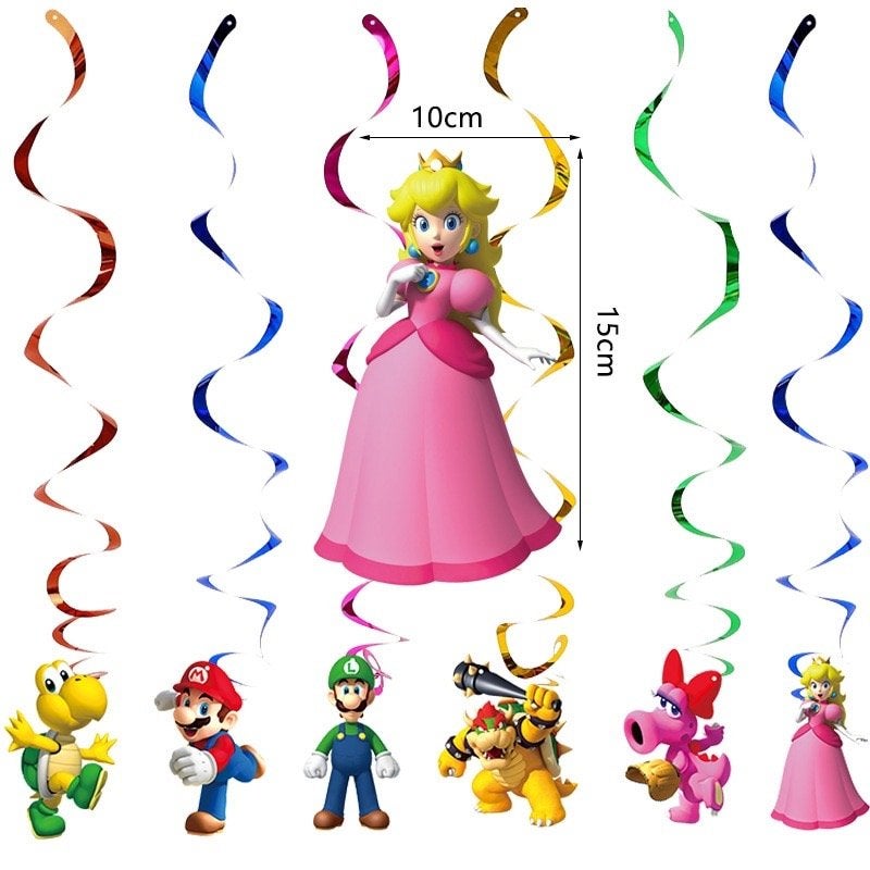 Nieuw !!  Super Mario spiraal / swirl slingers, Ophalen of Verzenden, Nieuw, Versiering, Verjaardag