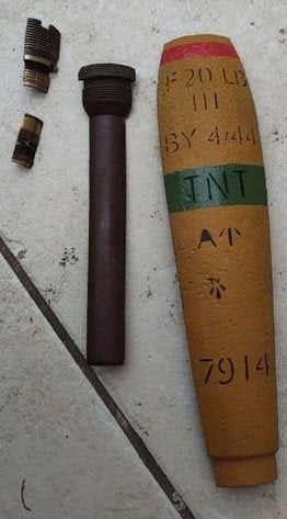 Doorsnede 20LB Brits RAF WO2, Verzenden, Luchtmacht, Engeland, Hulzen of Bodemvondsten
