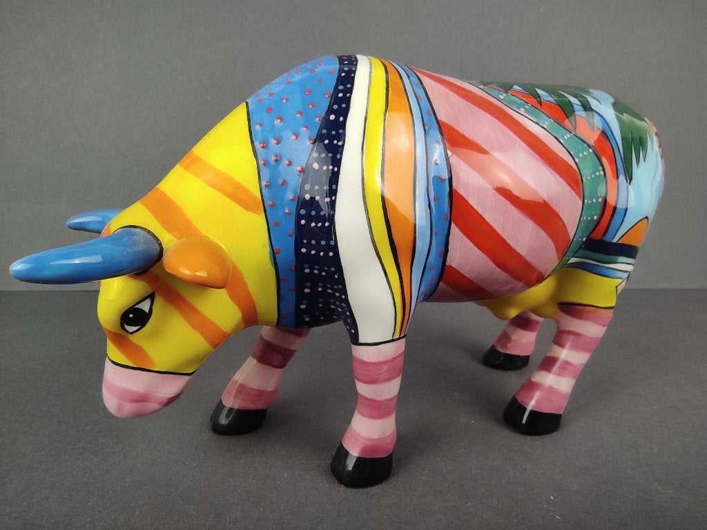 CowParade / Cow Parade Koe “Boca Bovine” MEDIUM, Antiek en Kunst, Kunst | Designobjecten, Meerkleurig, Ophalen of Verzenden, Steen/keramiek