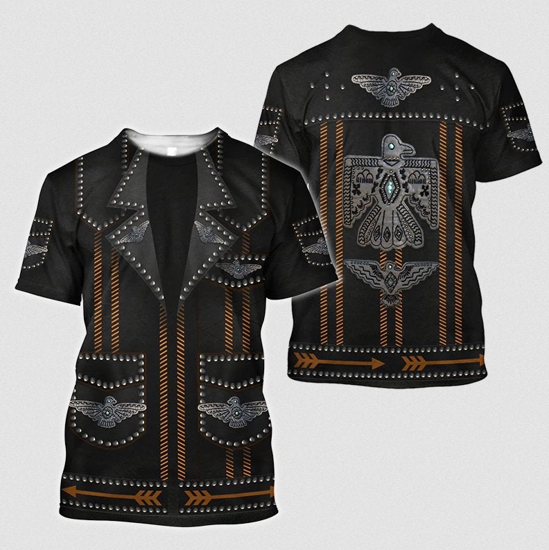 Heren western t-shirt 5 / cowboy vogel t shirt tshirt, Verzenden, Nieuw, Overige maten, Zwart
