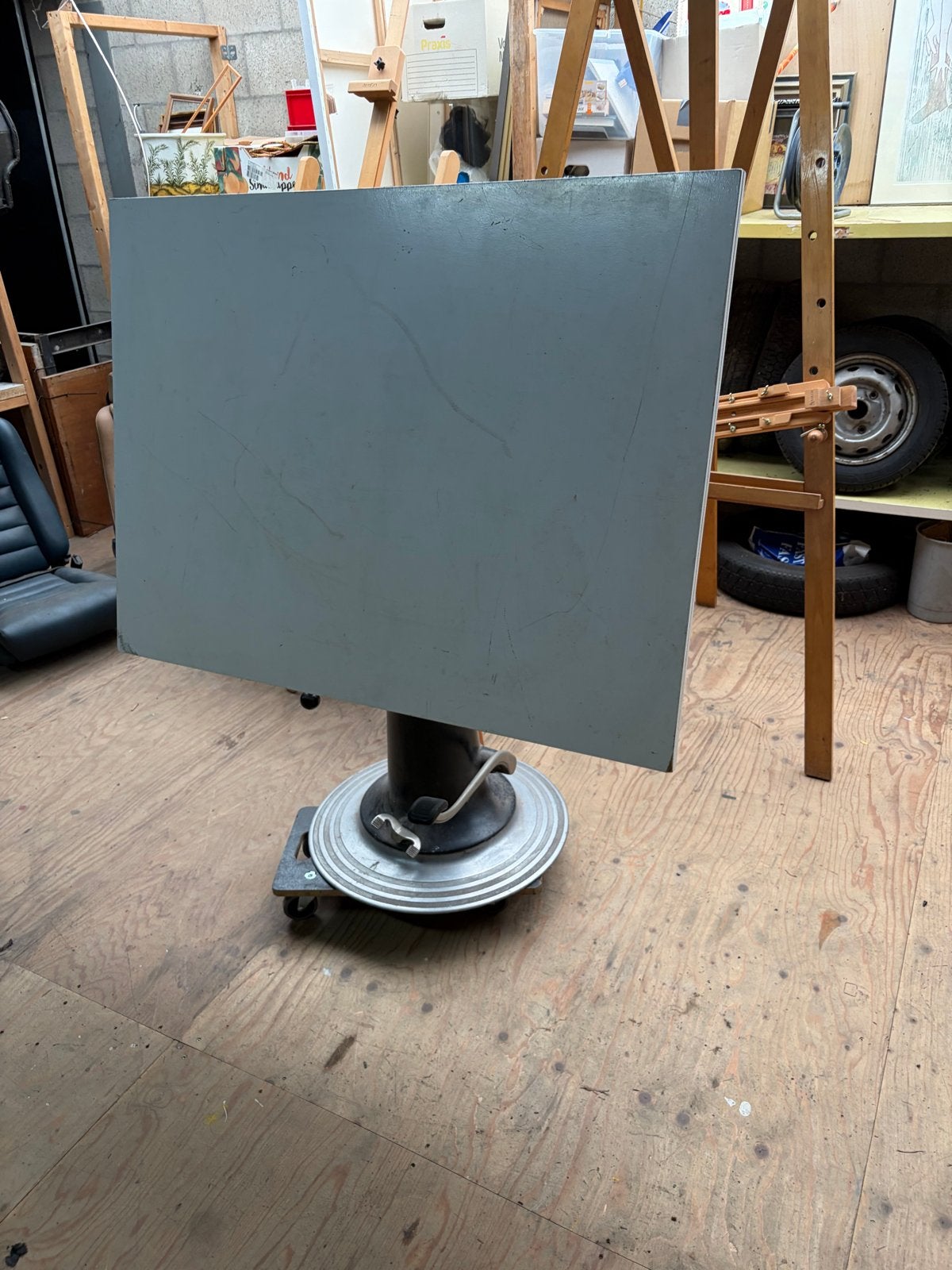 Antieke Hydraulische Tekentafel Jaren '50, Ophalen, Gebruikt, Minder dan 130 cm