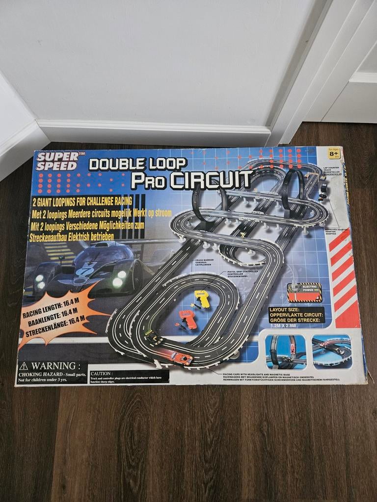 Complete Racebaan met Dubbele Looping - Elektrisch, Met looping, Elektrisch, Ophalen, Overige merken