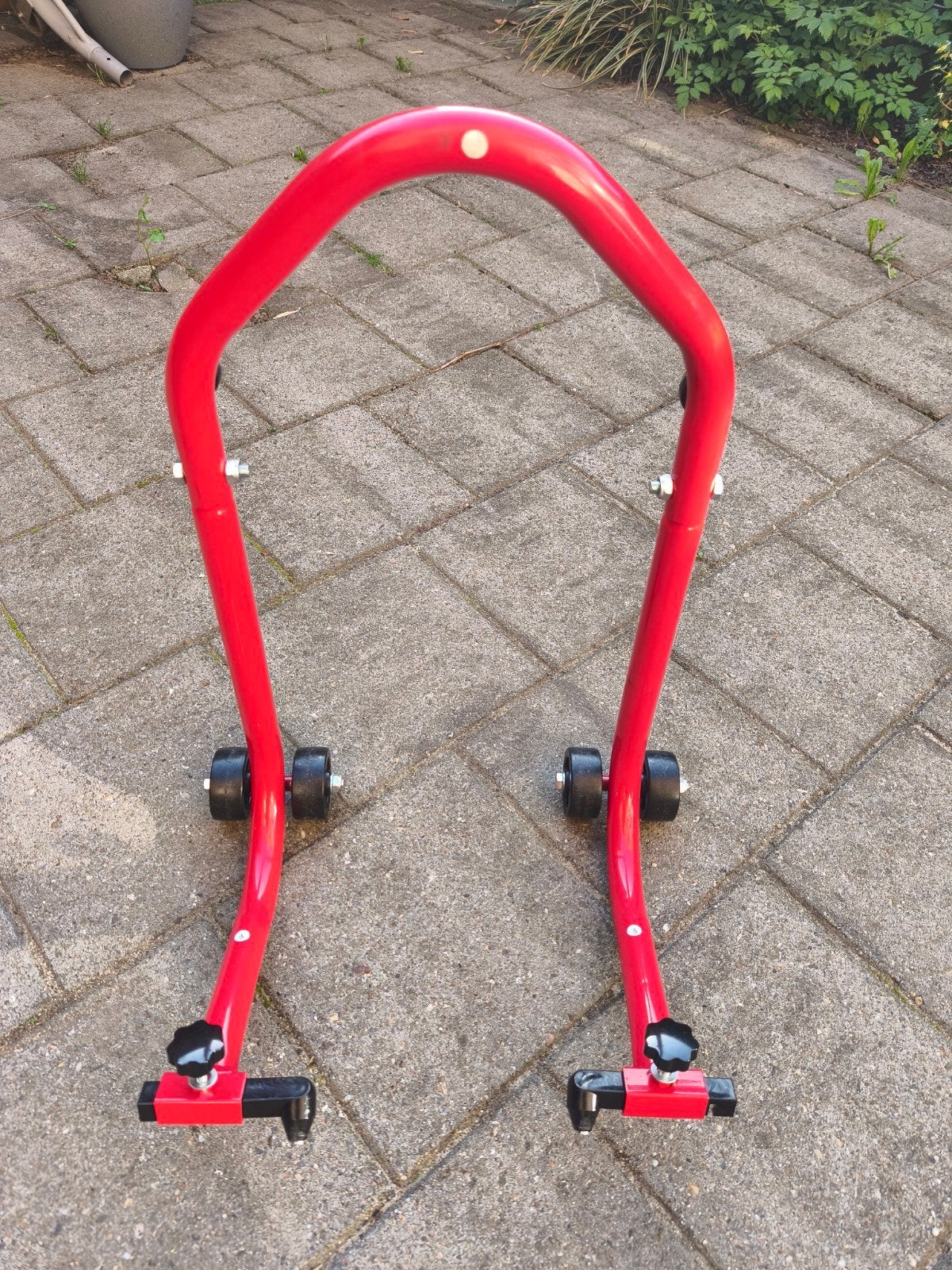 Rode paddockstand voorvork motor, Ophalen of Verzenden, Zo goed als nieuw