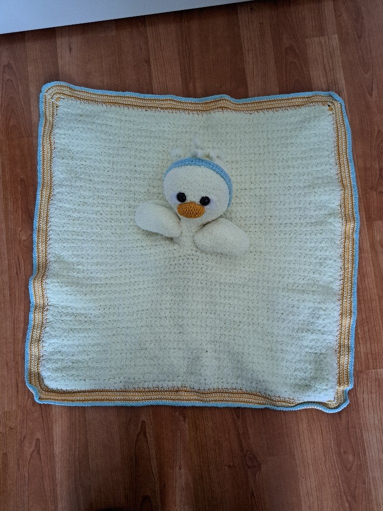 Woolytoons gehaakte knuffeldeken Eend Emma, Kinderen en Baby's, Ophalen, Nieuw, Kraamcadeau