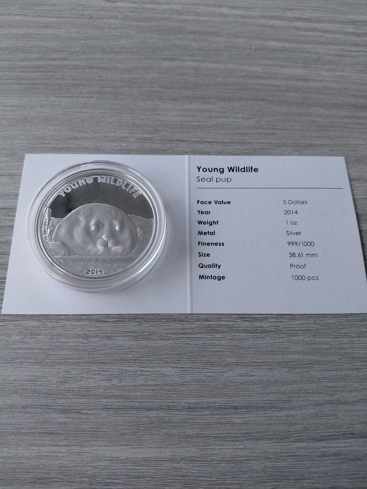 2014 Cook Islands Young Wildlife Seal Zeehondje Zilver, Ophalen of Verzenden, Zilver