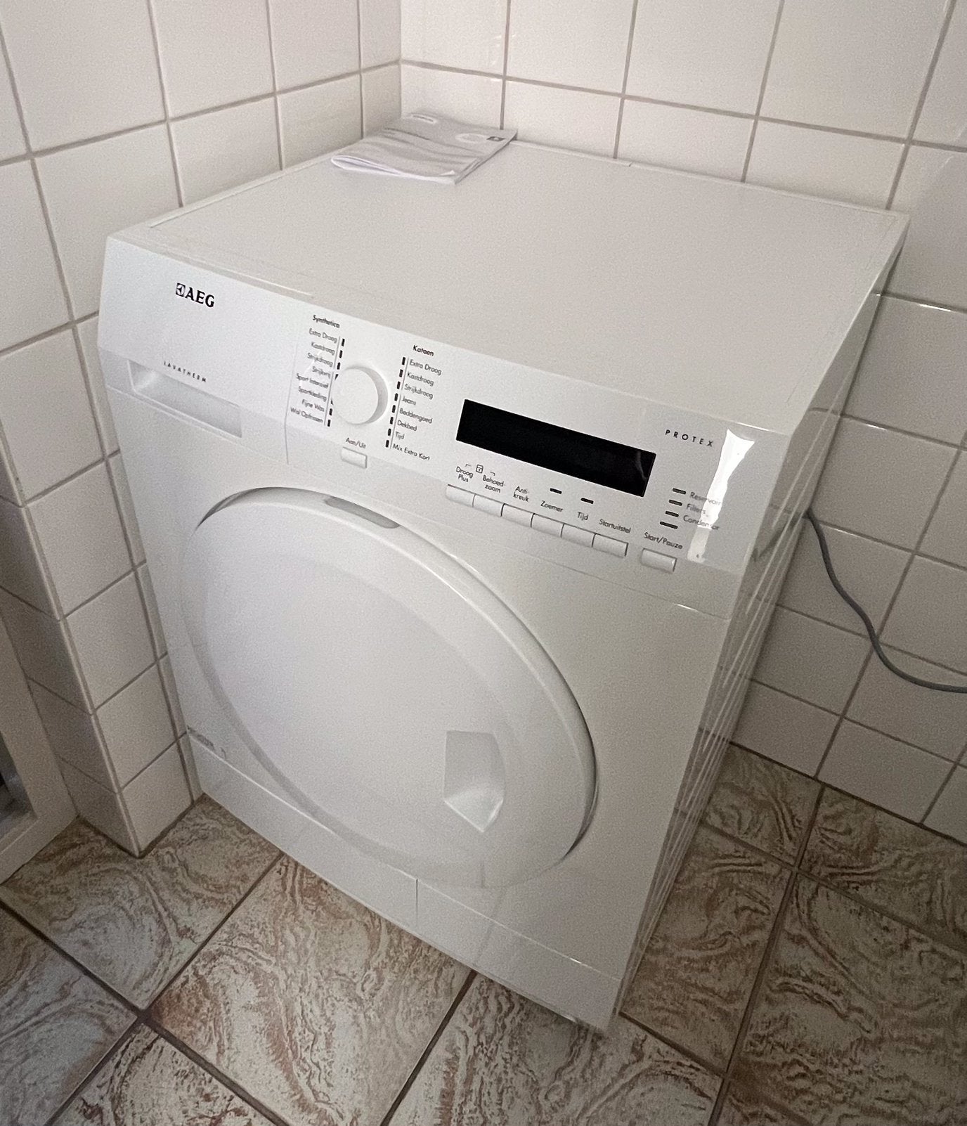 AEG wasdroger, Witgoed en Apparatuur, Ophalen, 6 tot 8 kg, Zo goed als nieuw, 85 tot 90 cm