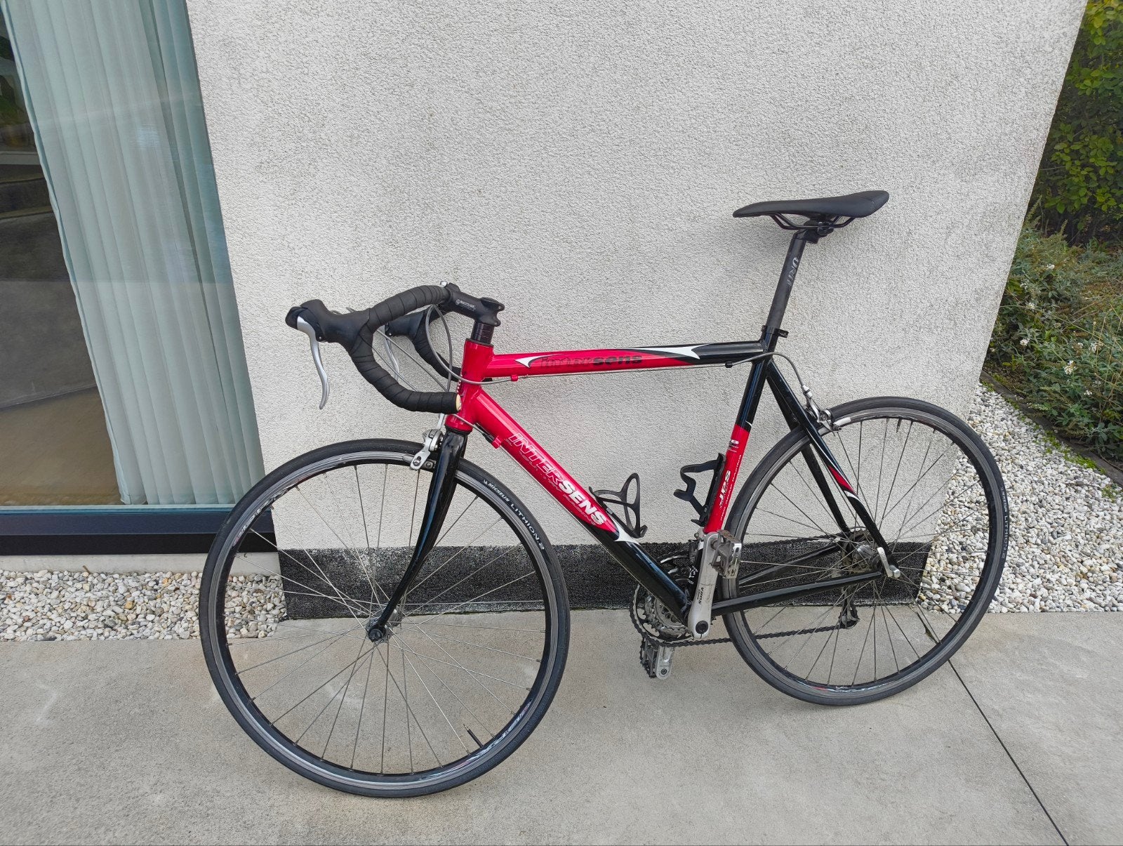 Intersens racefiets - Shimano Sora/Tiagra - Rood/Zwart, Fietsen en Brommers, Overige merken, Gebruikt, Aluminium, Ophalen of Verzenden