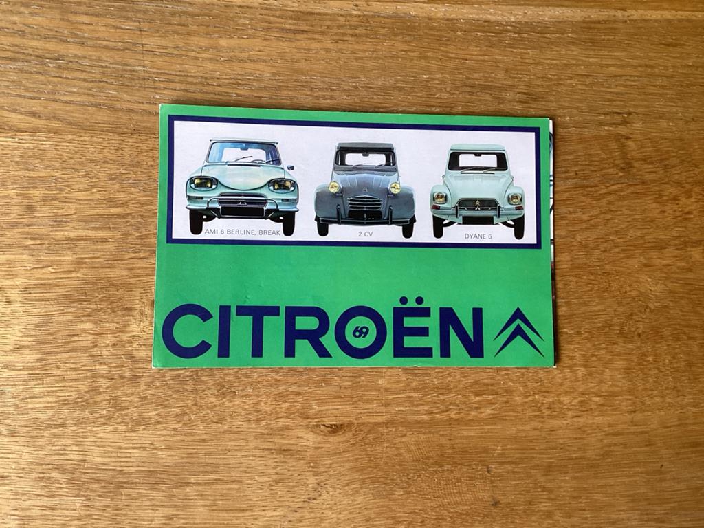 Citroën Folder 1969: Ami 6, 2CV, Dyane 6, Ophalen of Verzenden, Zo goed als nieuw, Citroën