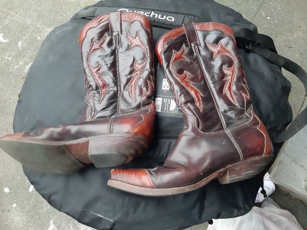 Bruine Cowboylaarzen, leer, voor Dames, maat 37, Hoge laarzen, Bruin, Zo goed als nieuw, Ophalen