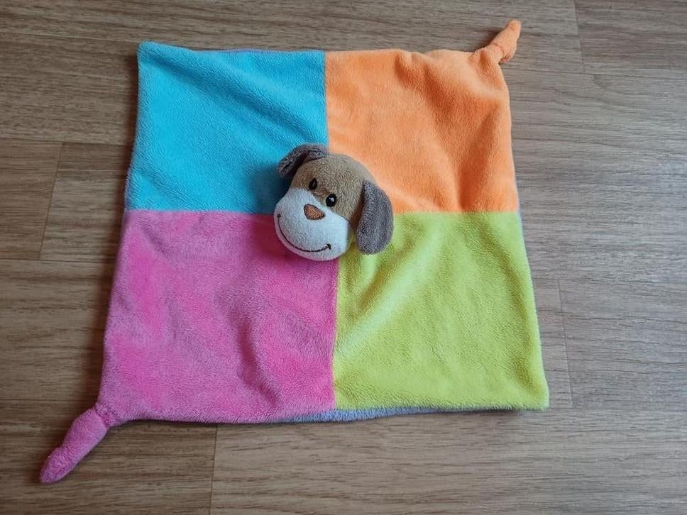 Knuffeldoekje doekje roze oranje geel blauw hond zeeman, Ophalen of Verzenden, Zo goed als nieuw, Hond