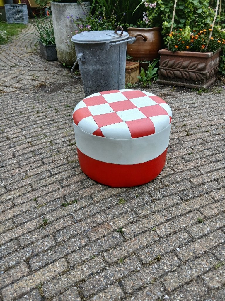 vintage  stijl poef, Ophalen of Verzenden, Huis en Inrichting