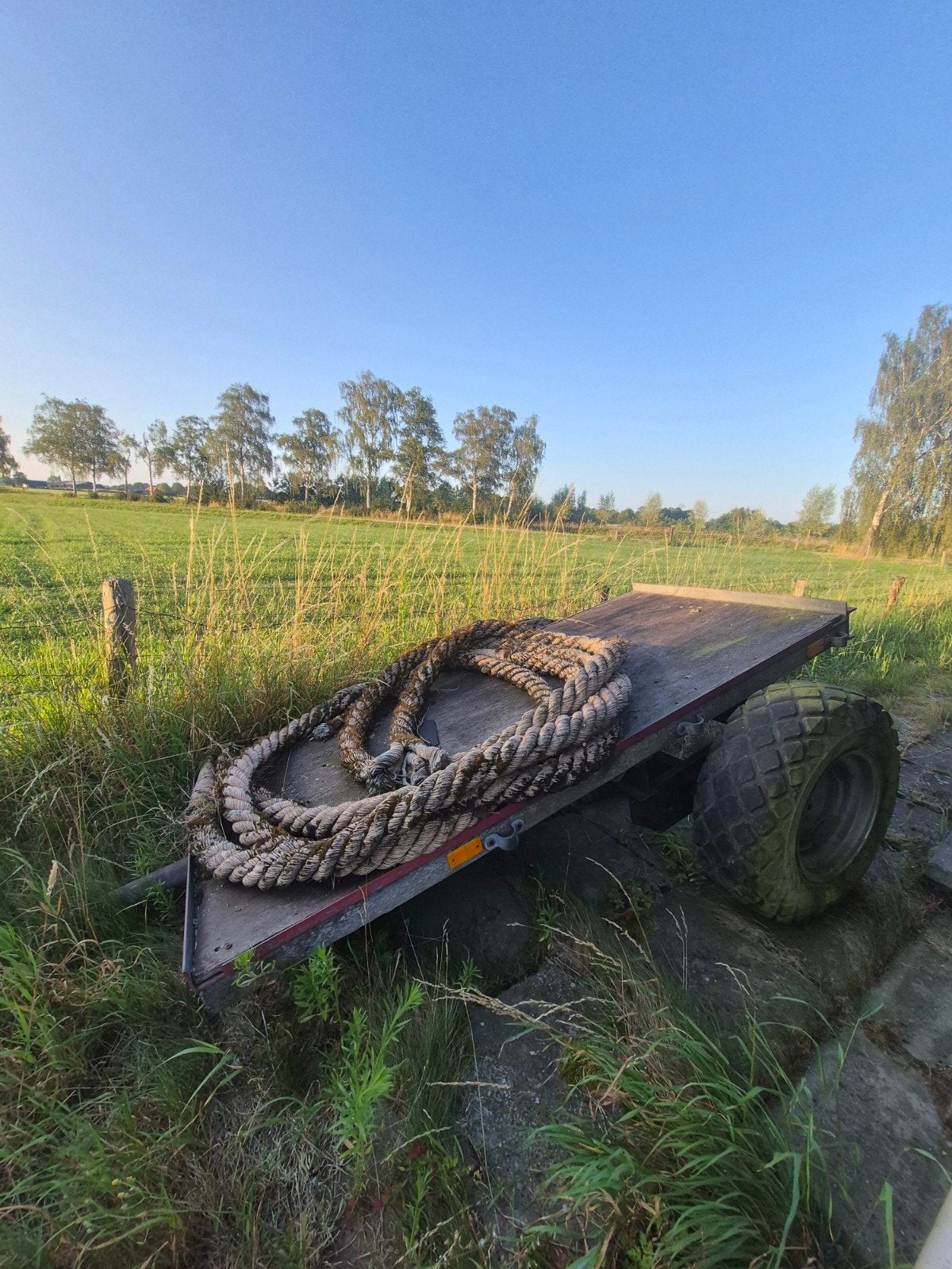 Platte wagen, Ophalen, Gebruikt
